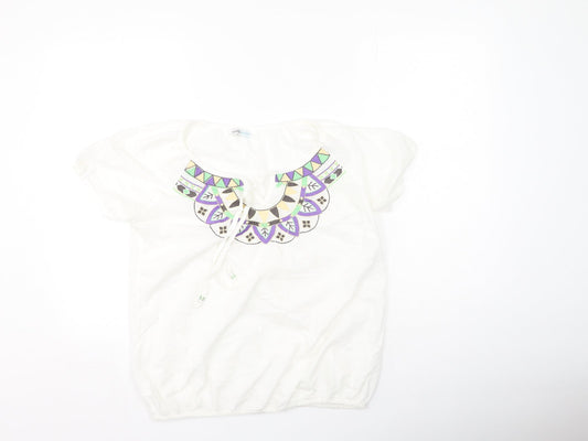 Womens UK Size 10 BHS Multicoloured Basic Blouse