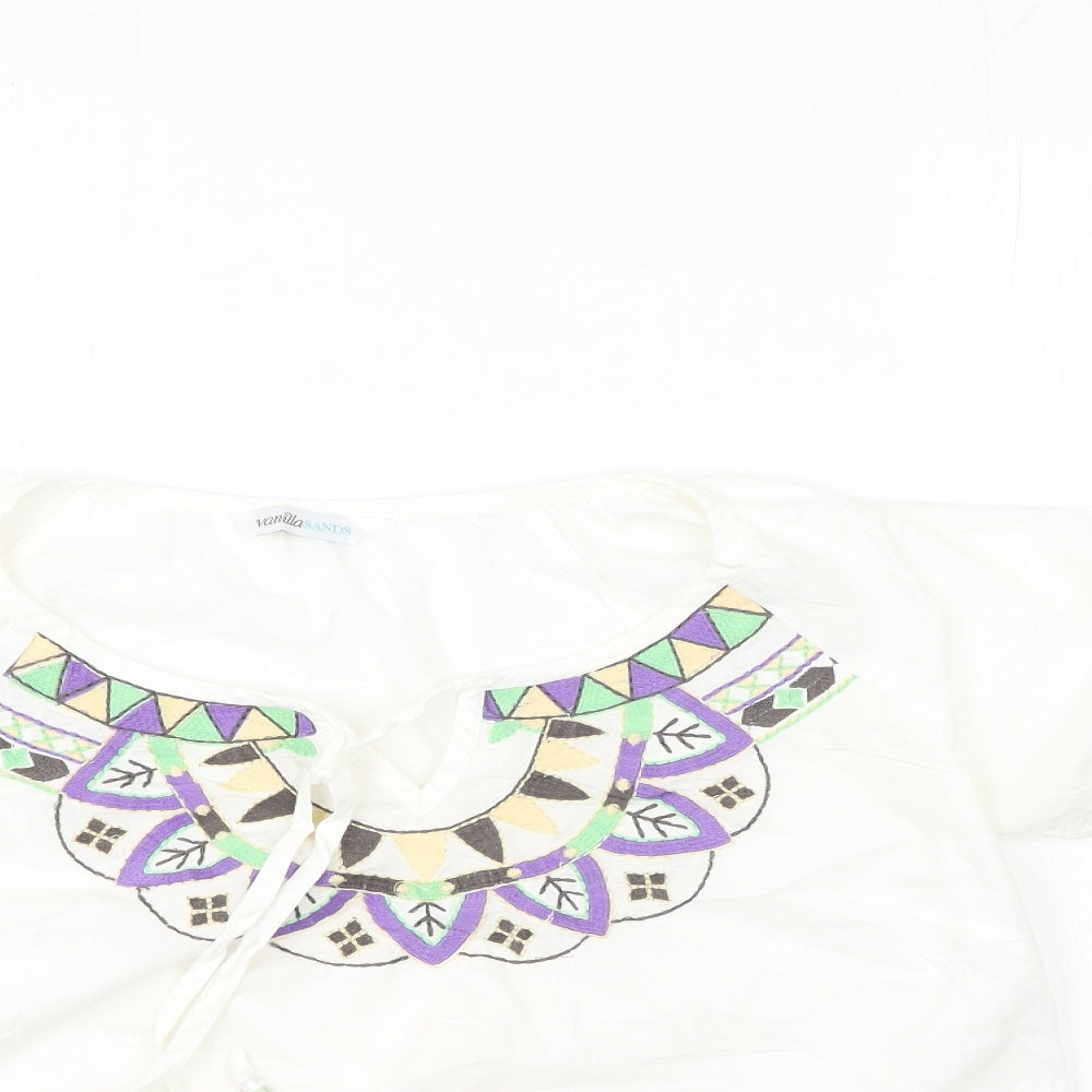 Womens UK Size 10 BHS Multicoloured Basic Blouse