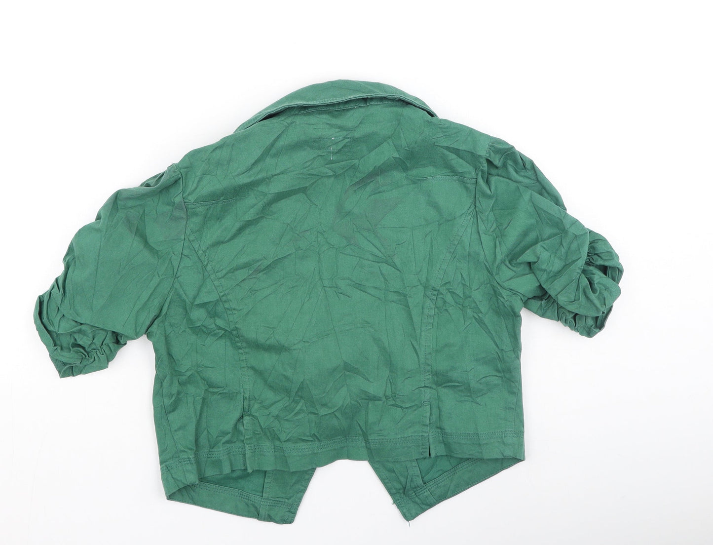 Moto Womens Green V-Neck  Cotton Cardigan Jumper Size 14