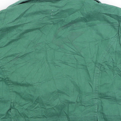 Moto Womens Green V-Neck  Cotton Cardigan Jumper Size 14