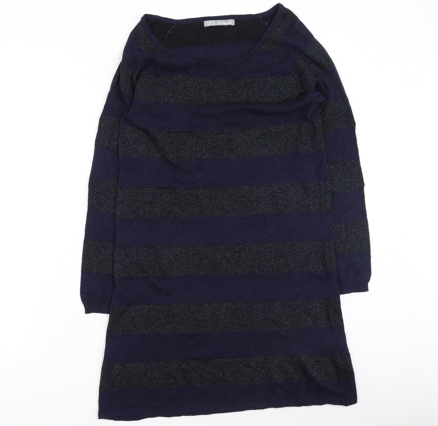 Womens UK Size 12 Marks and Spencer Blue Pullover Jumper