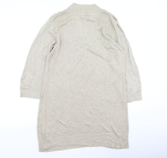 George  Womens Gold V-Neck  Viscose Pullover Jumper Size 12