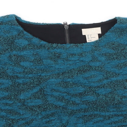 Womens UK Size 4 H&M Green Basic T-Shirt