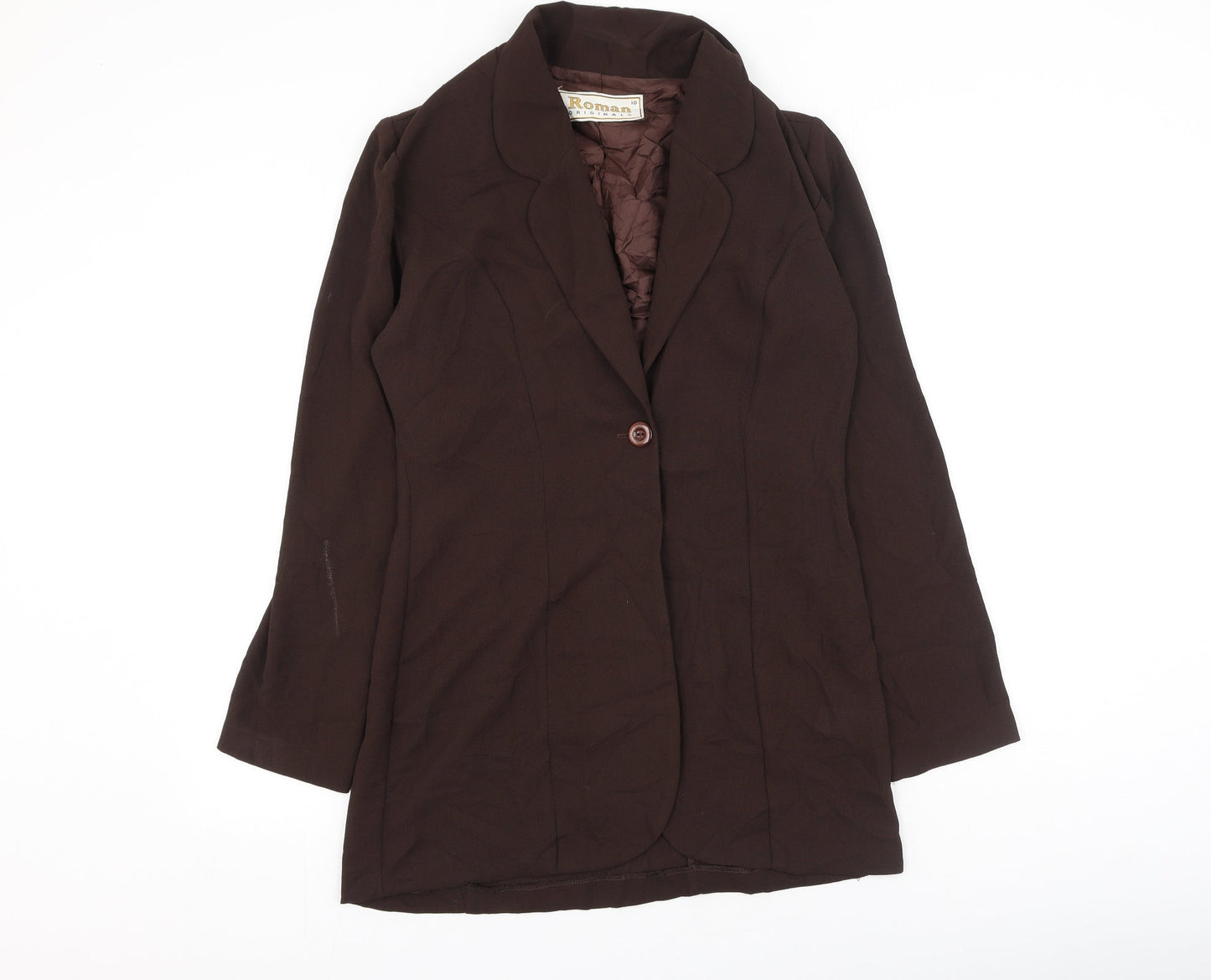 Womens UK Size 10 Roman Brown Basic Blouse