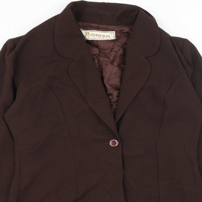 Womens UK Size 10 Roman Brown Basic Blouse
