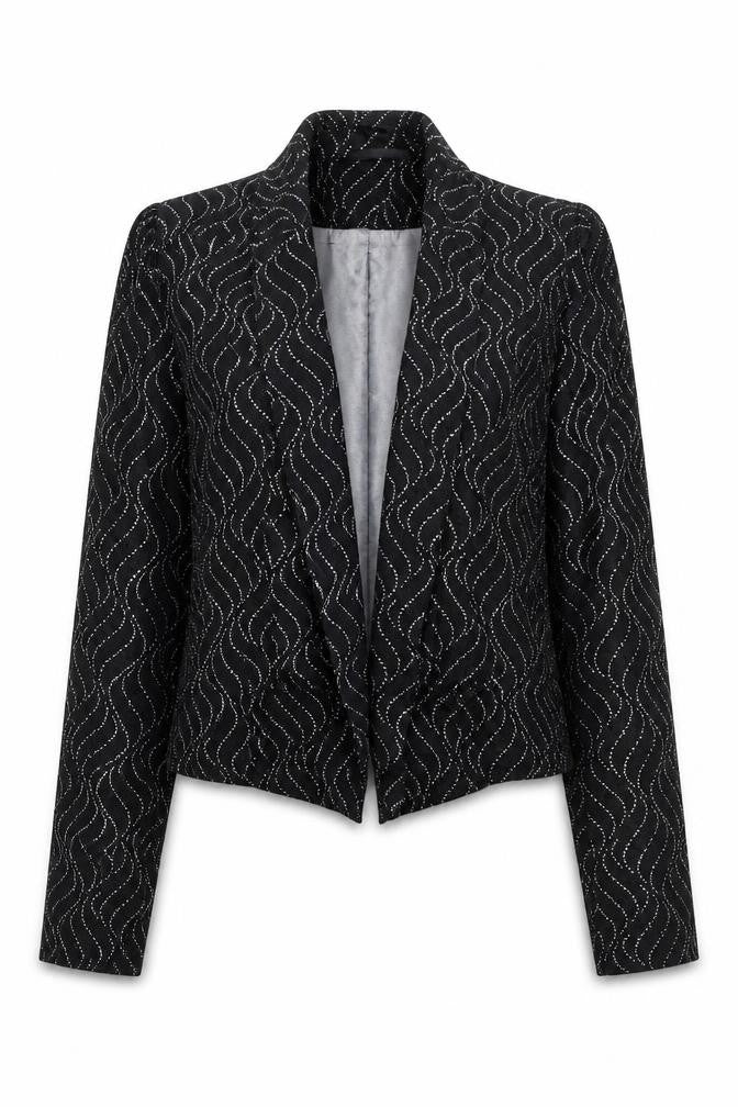 Next Womens Black Geometric  Jacket  Size 10