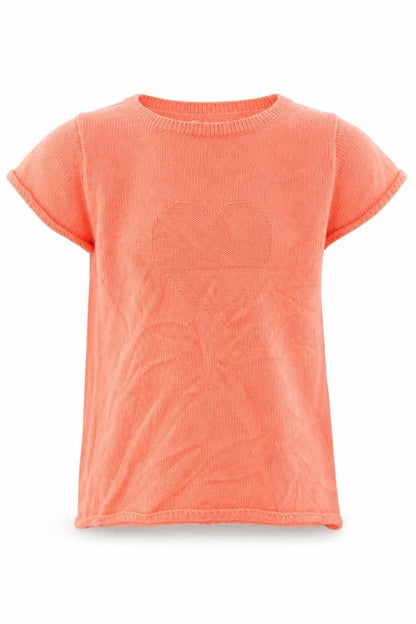Vertbaudet Girls Pink  Cotton Basic Casual Size 4 Years Round Neck