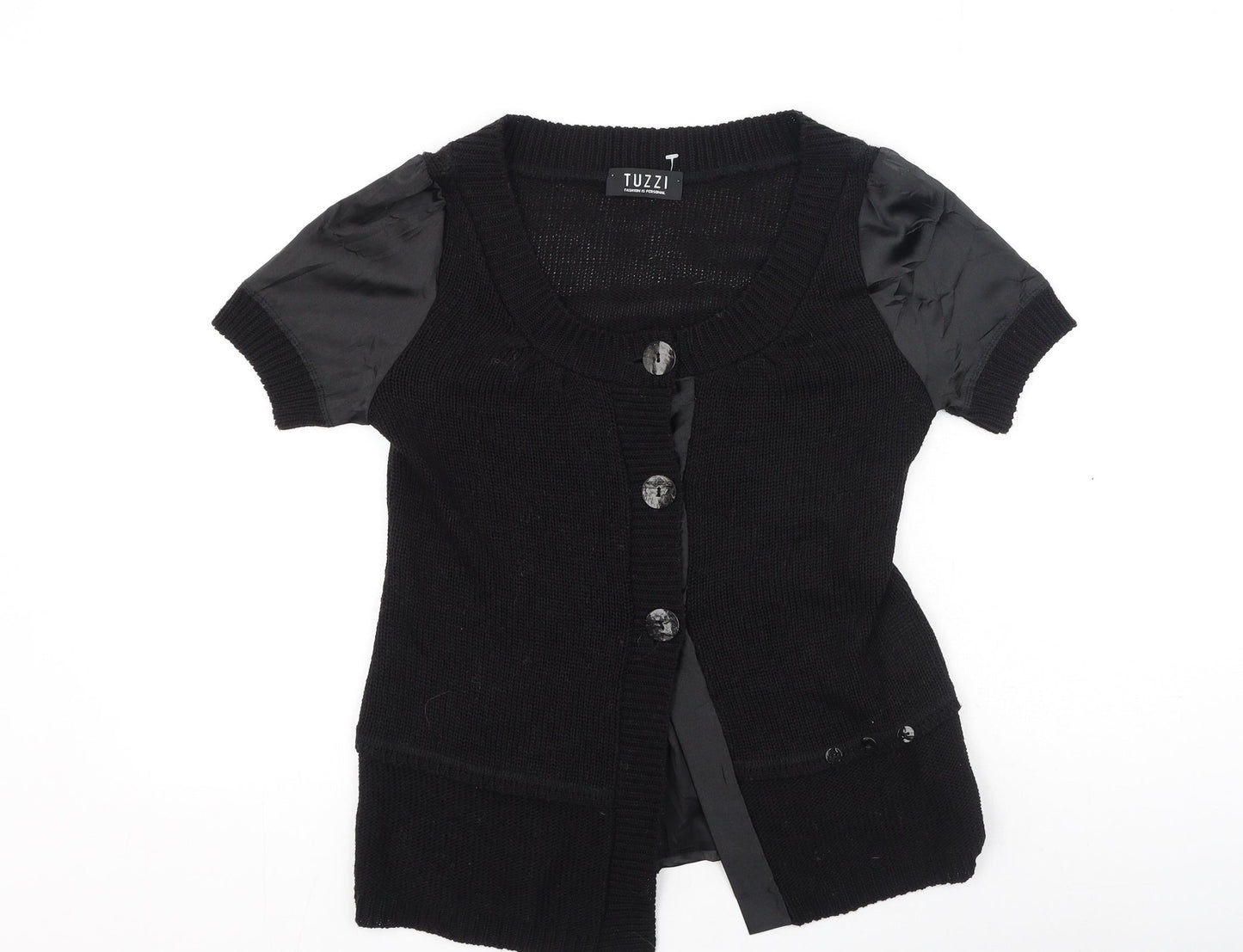 Womens UK Size 10 TUZZI Black Cardigan Jumper