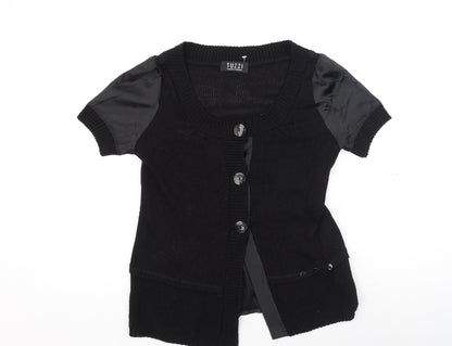 Womens UK Size 10 TUZZI Black Cardigan Jumper