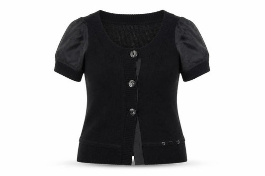 Womens UK Size 10 TUZZI Black Cardigan Jumper