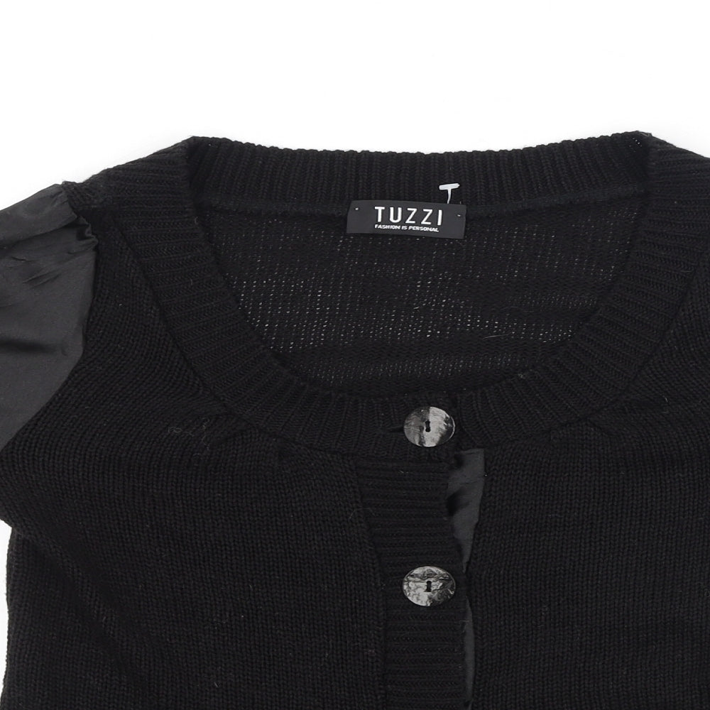 Womens UK Size 10 TUZZI Black Cardigan Jumper