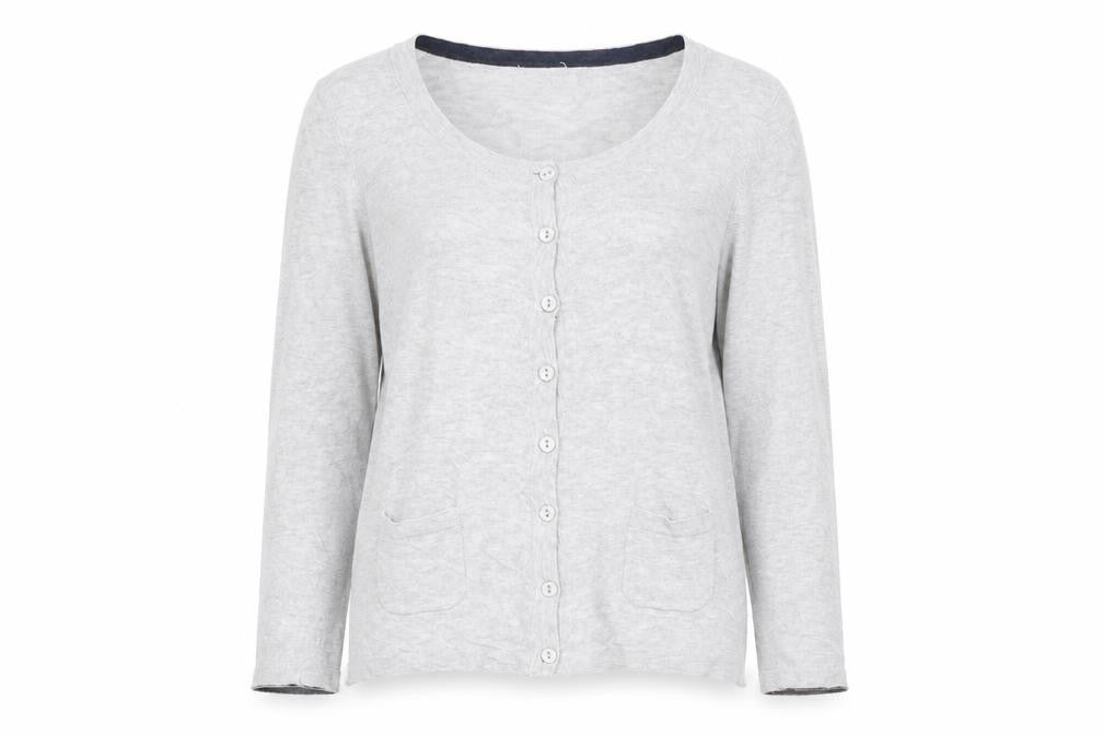 Womens UK Size 8 Preworn Grey Cardigan Jumper
