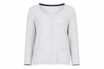 Womens UK Size 8 Preworn Grey Cardigan Jumper