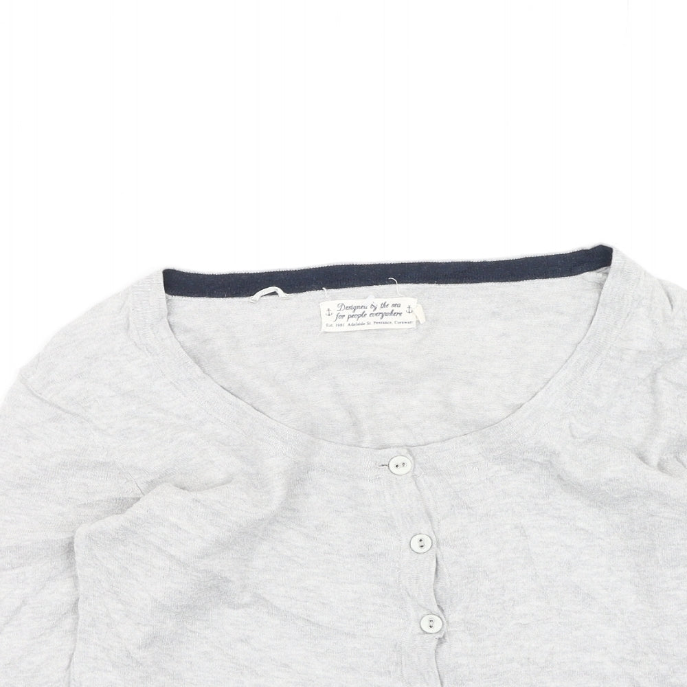 Womens UK Size 8 Preworn Grey Cardigan Jumper