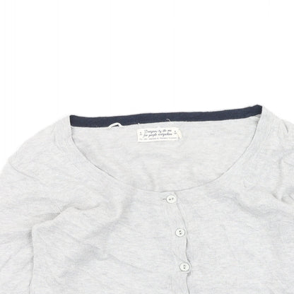 Womens UK Size 8 Preworn Grey Cardigan Jumper