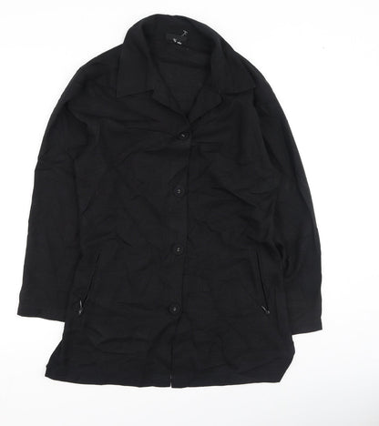Womens UK Size S Kaffe Black Basic Button-Up