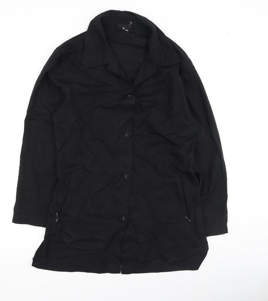 Womens UK Size S Kaffe Black Basic Button-Up
