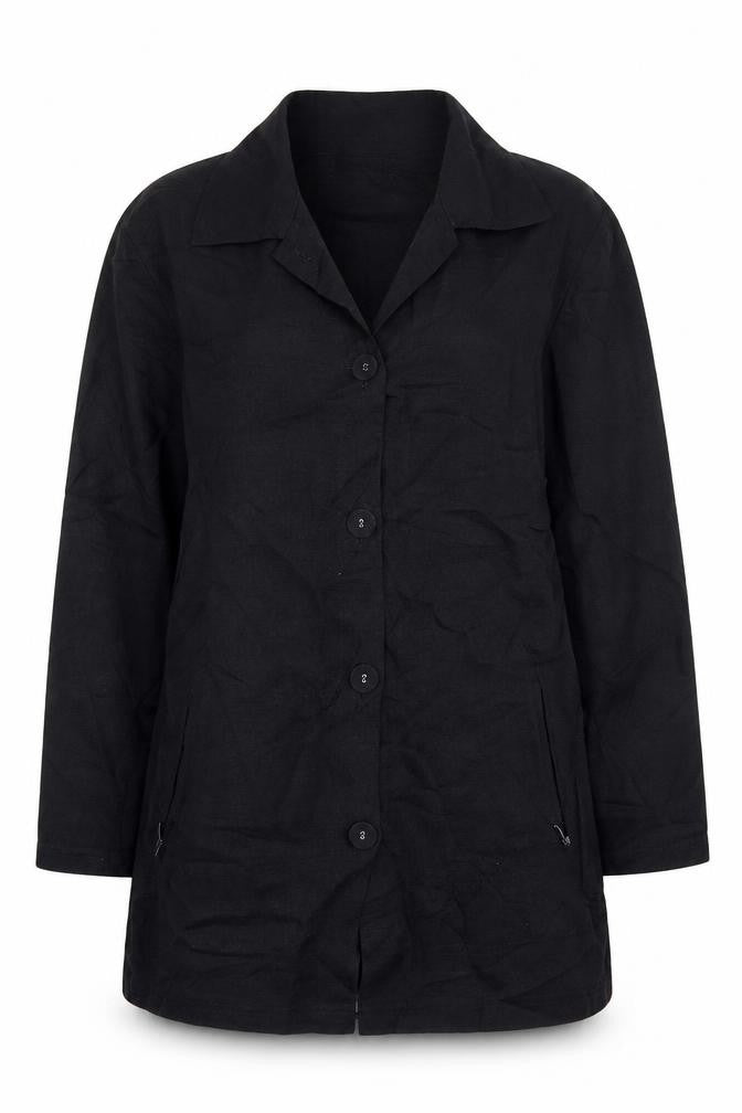 Womens UK Size S Kaffe Black Basic Button-Up
