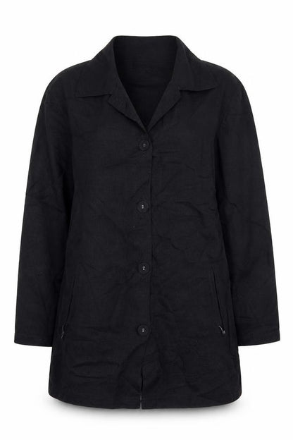 Womens UK Size S Kaffe Black Basic Button-Up