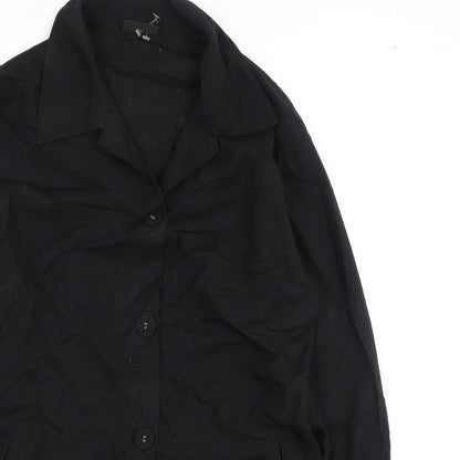 Womens UK Size S Kaffe Black Basic Button-Up