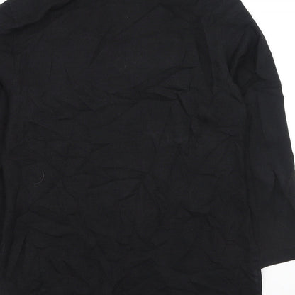 Womens UK Size S Kaffe Black Basic Button-Up