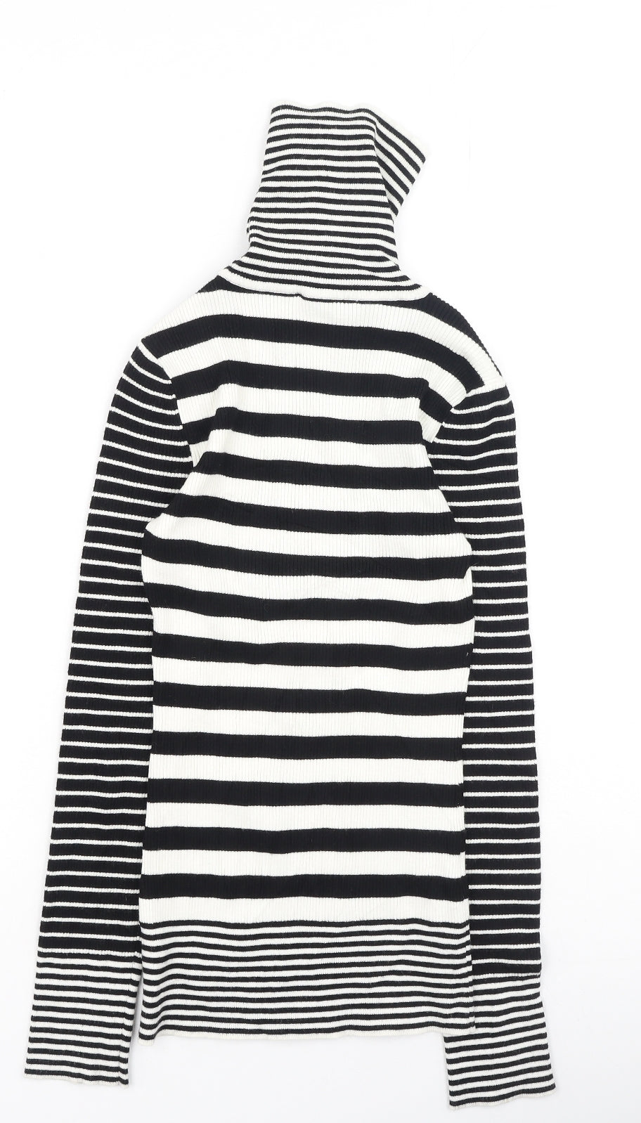 white house Womens Multicoloured High Neck Striped Rayon Pullover Jumper Size XS