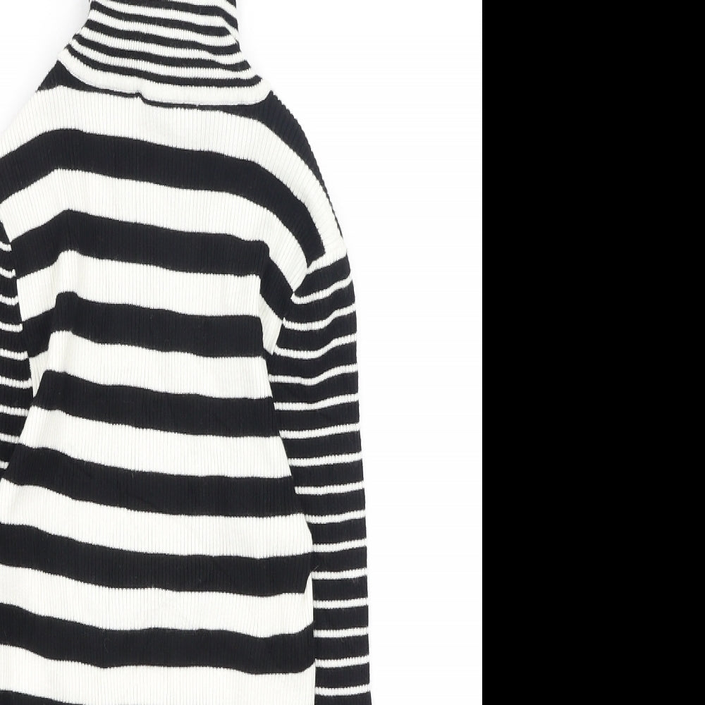 white house Womens Multicoloured High Neck Striped Rayon Pullover Jumper Size XS