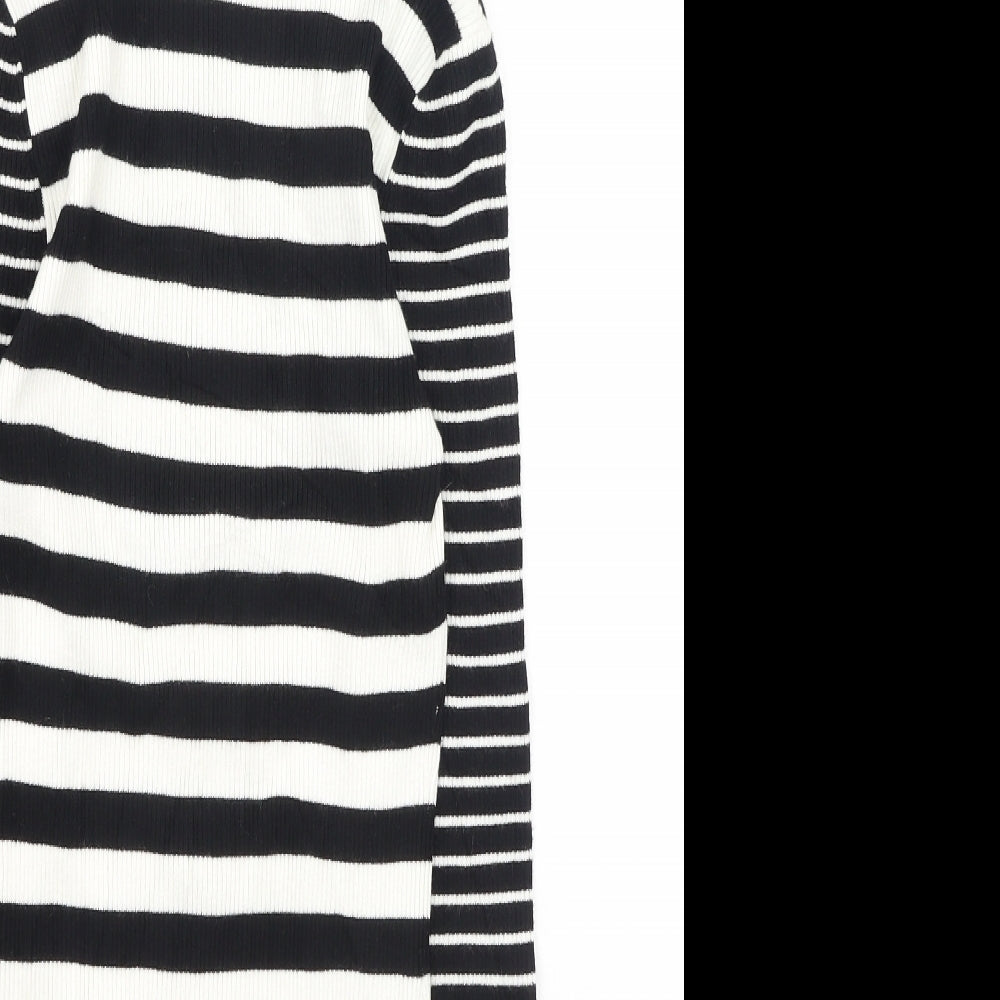 white house Womens Multicoloured High Neck Striped Rayon Pullover Jumper Size XS