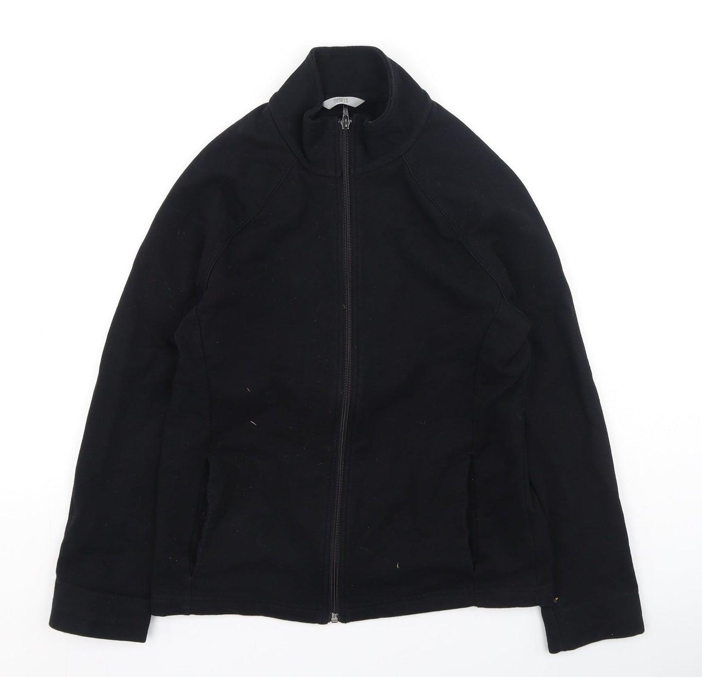 Womens UK Size 10 Marks and Spencer Black Full Zip Jumper