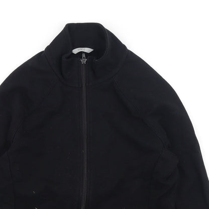 Womens UK Size 10 Marks and Spencer Black Full Zip Jumper