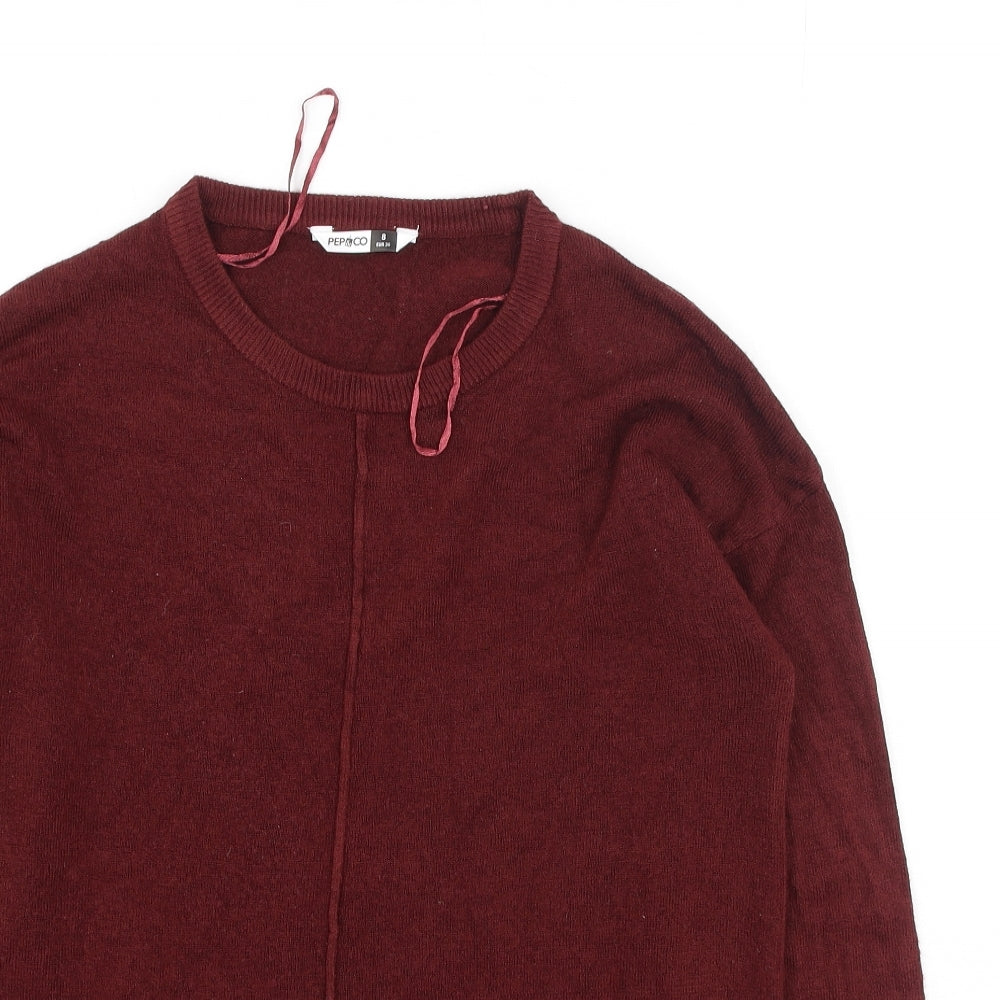 Womens UK Size 8 Pep & Co Red Pullover Jumper