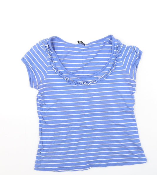 Womens UK Size 8 BHS Blue Basic T-Shirt