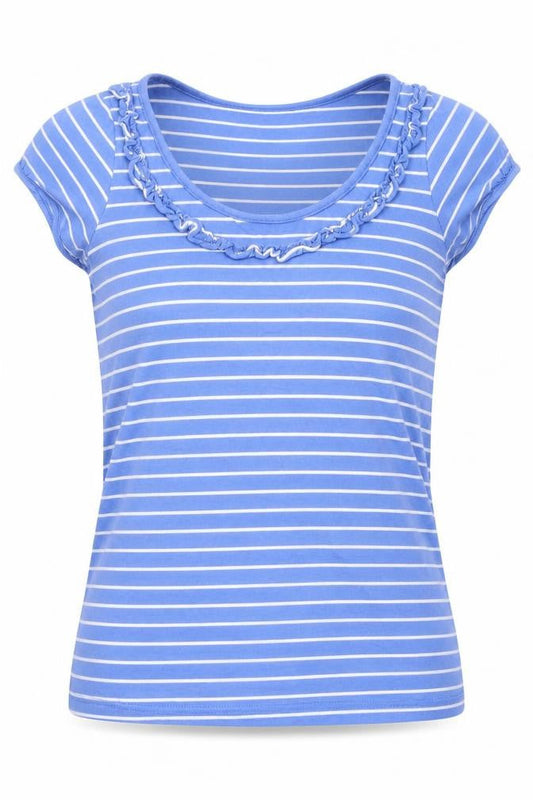 Womens UK Size 8 BHS Blue Basic T-Shirt