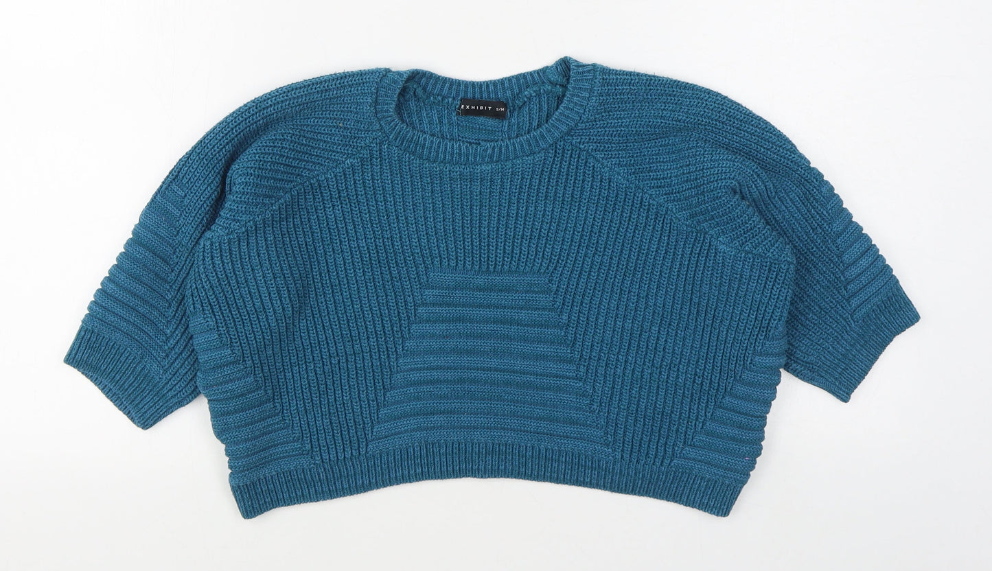 Womens UK Size S Exhibit Blue Pullover Jumper