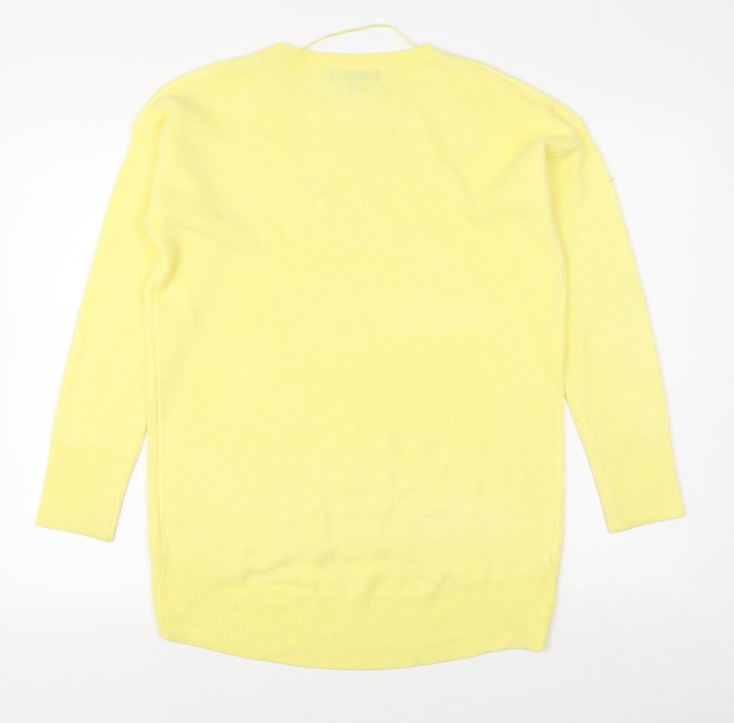 Primark Womens Yellow Round Neck  Acrylic Pullover Jumper Size XS