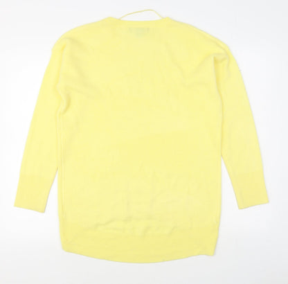 Primark Womens Yellow Round Neck  Acrylic Pullover Jumper Size XS