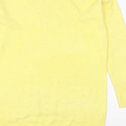 Primark Womens Yellow Round Neck  Acrylic Pullover Jumper Size XS