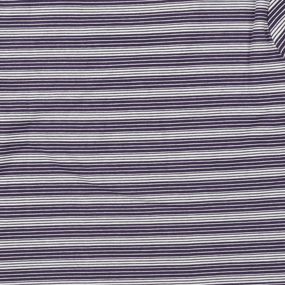 First Womens Blue Striped Polyester Pullover Sweatshirt Size L  Pullover