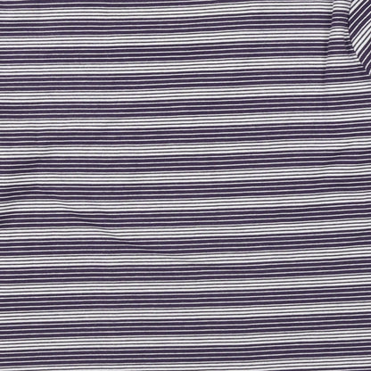 First Womens Blue Striped Polyester Pullover Sweatshirt Size L  Pullover