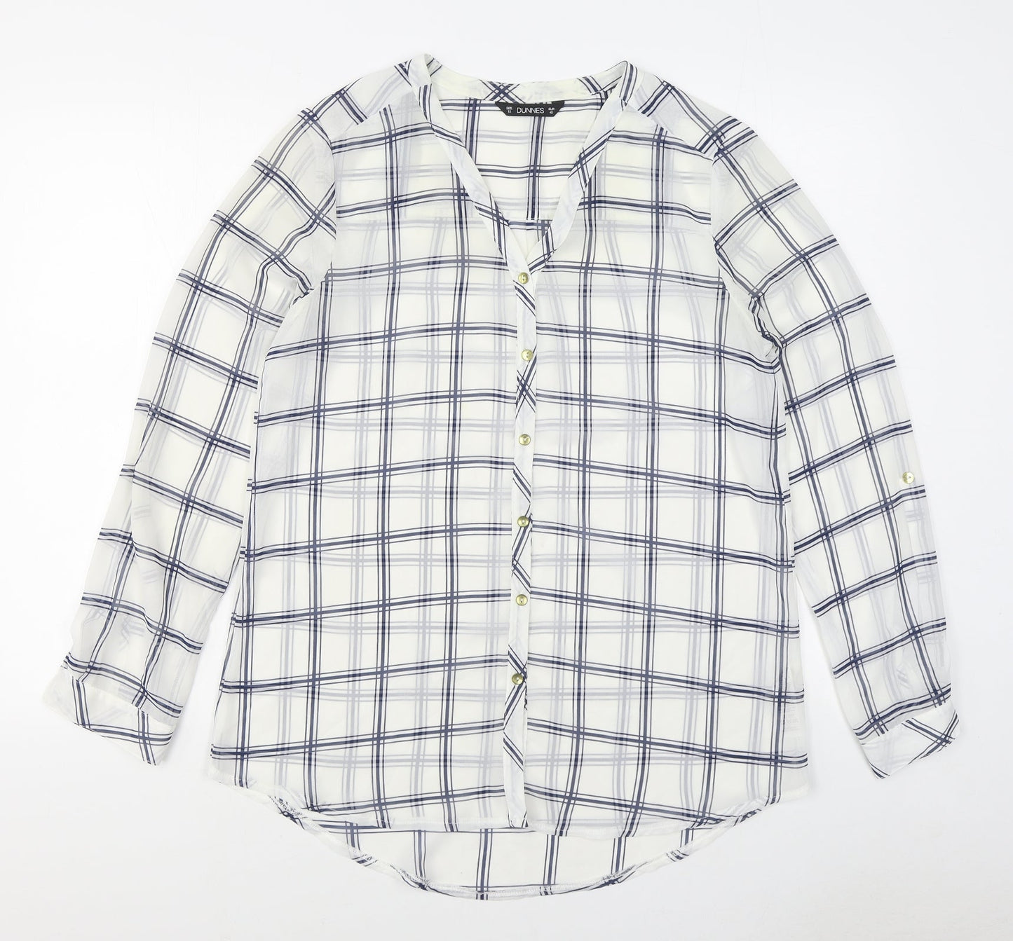 Womens UK Size 12 Dunnes Stores White Basic Button-Up
