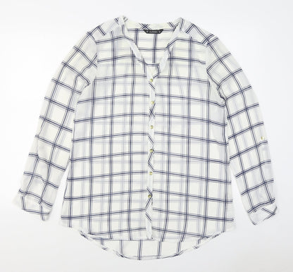 Womens UK Size 12 Dunnes Stores White Basic Button-Up