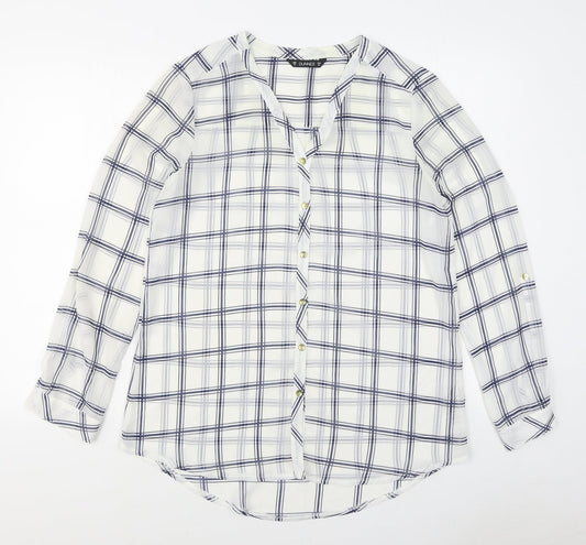 Womens UK Size 12 Dunnes Stores White Basic Button-Up