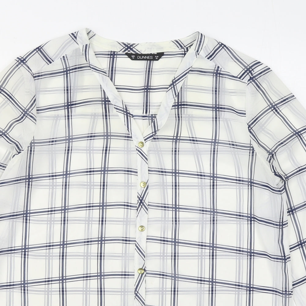 Womens UK Size 12 Dunnes Stores White Basic Button-Up