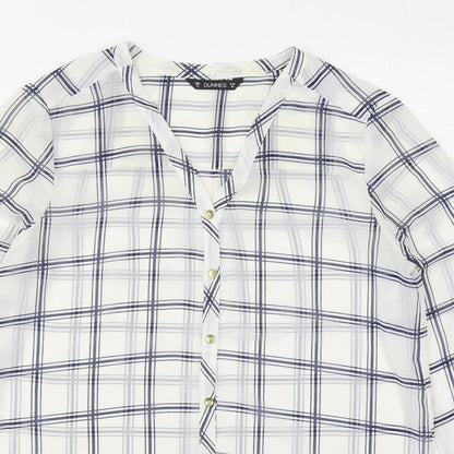 Womens UK Size 12 Dunnes Stores White Basic Button-Up