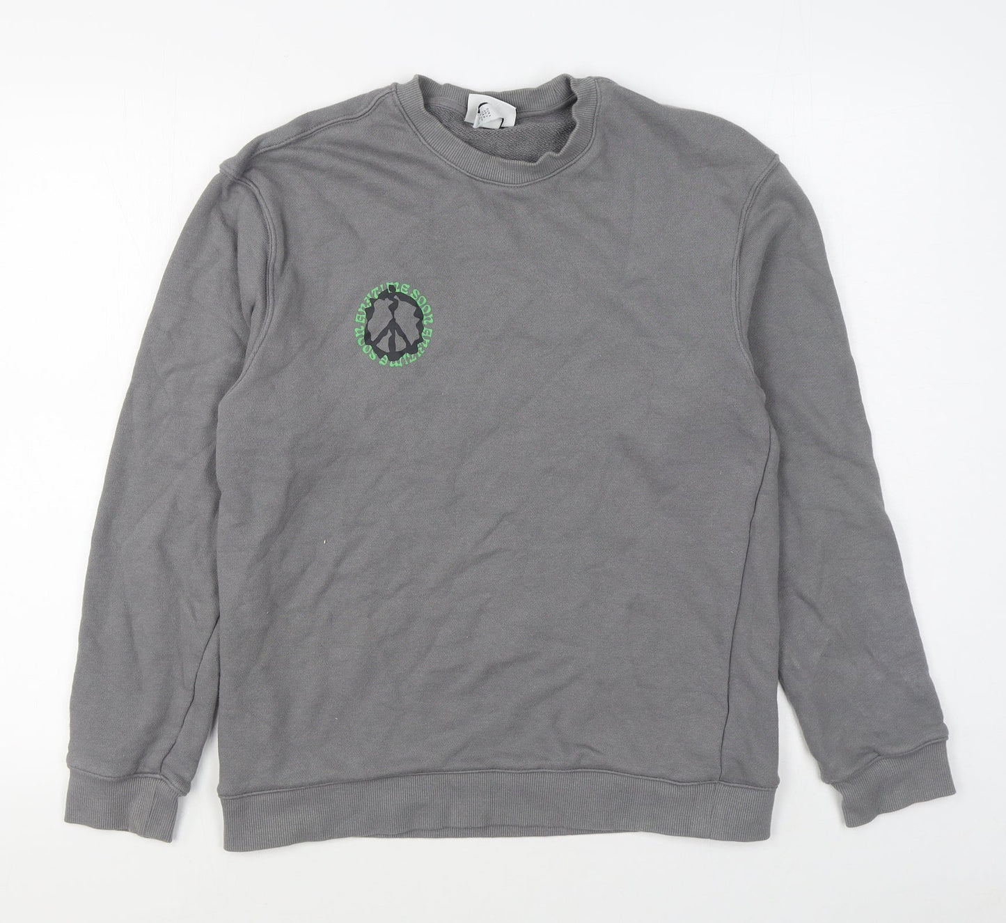 Mens UK Size S H&M Grey Pullover Sweatshirt