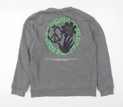 Mens UK Size S H&M Grey Pullover Sweatshirt