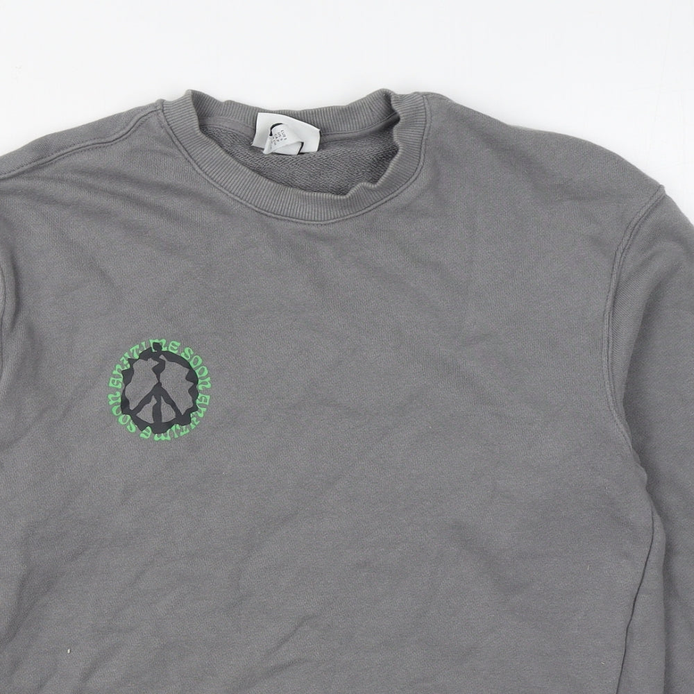 Mens UK Size S H&M Grey Pullover Sweatshirt
