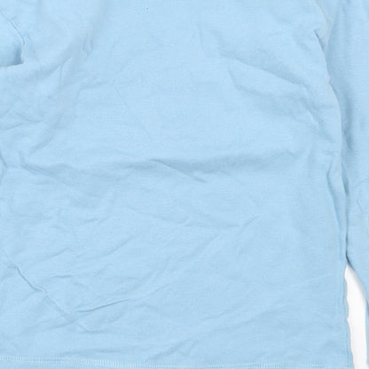 Leigh Tucker Boys Blue  Cotton Basic Casual Size 6-7 Years Crew Neck Pullover - Christmas Tee