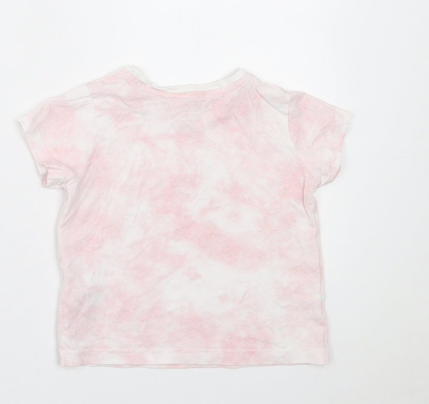Primark Girls Pink  Cotton Basic T-Shirt Size 3-4 Years Crew Neck Pullover