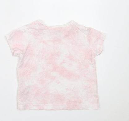 Primark Girls Pink  Cotton Basic T-Shirt Size 3-4 Years Crew Neck Pullover